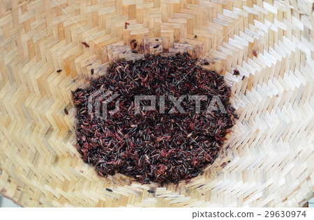 black sticky rice in bamboo earthenware steamer black sticky rice in bamboo earthenware steamer 29630974