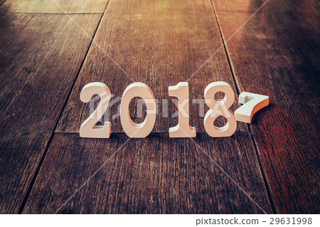 Wooden numbers forming the number 2018 29631998