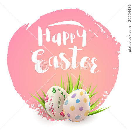 Pink Easter card with eggs 29634426