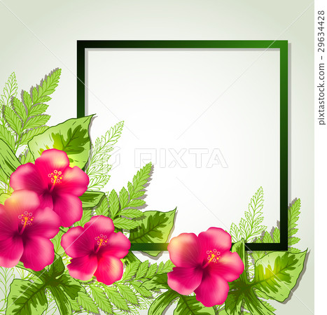 Summer frame with red flowers 29634428