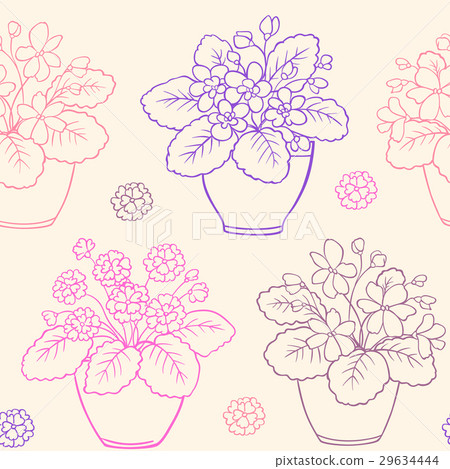 Pattern with houseplants 29634444