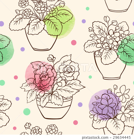 Seamless pattern with houseplants Seamless pattern with houseplants 29634445