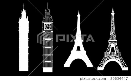 Big Ben and Eiffel Tower 29634447