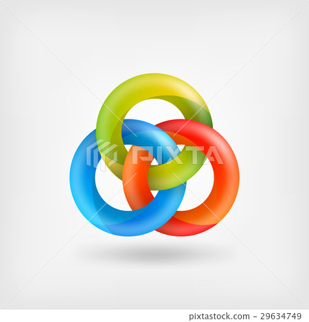 three abstract interlocking rings 29634749