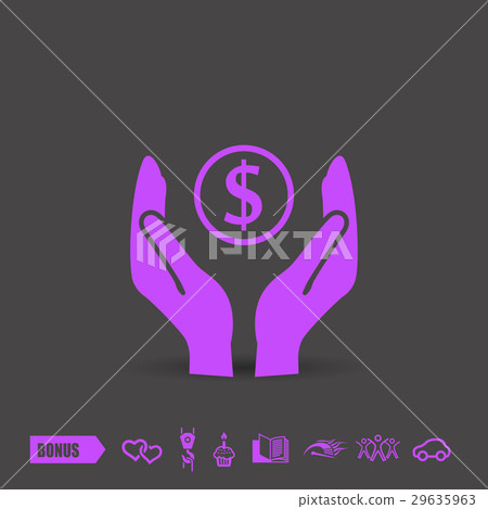 Pictograph of money in hand 29635963