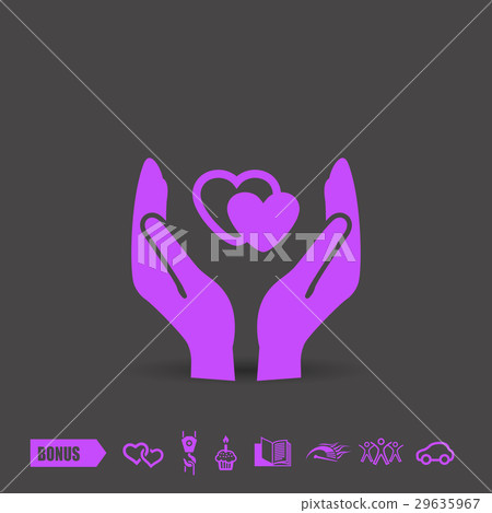 Pictograph of heart in hand Pictograph of heart in hand 29635967