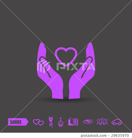 Pictograph of heart in hand Pictograph of heart in hand 29635970