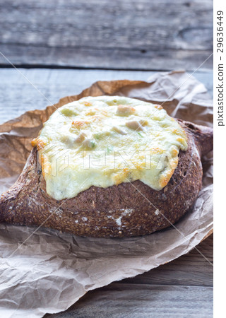 Cheesy stuffed bread 29636449