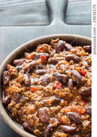 Bowl of chili con carne 29636578