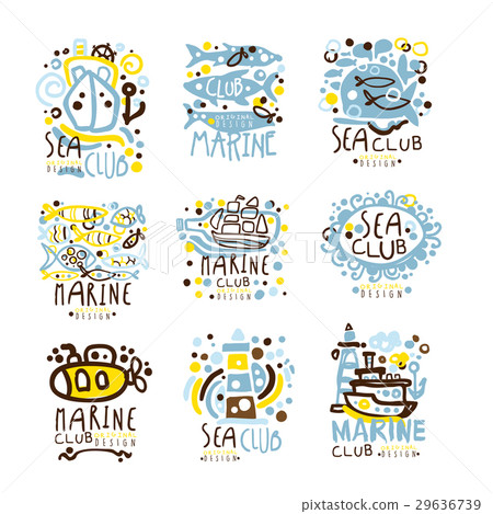 Sea club, marine club set for label design Sea club, marine club set for label design 29636739