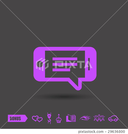 Pictograph of message or chat on smartphone 29636800