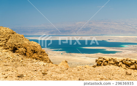 Ruins of Masada fortress and Dead Sea 29636935