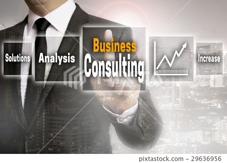 Business consulting businessman with city background concept 29636956