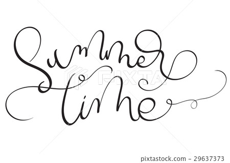 Summer time text on white background. Hand drawn 29637373