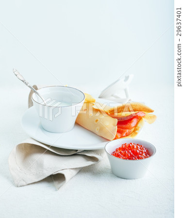 Crepe with smoked salmon. 29637401