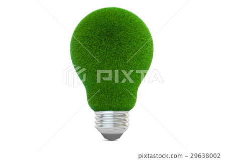 bulb from grass, eco concept. 3D rendering 29638002