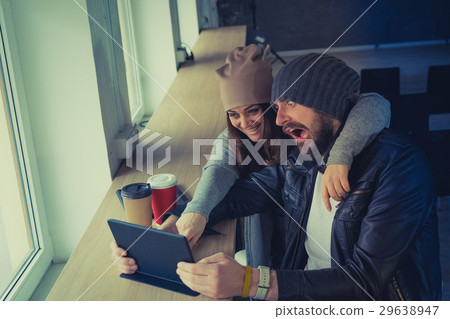 Video conference of young hipsters. Video conference of young hipsters. 29638947