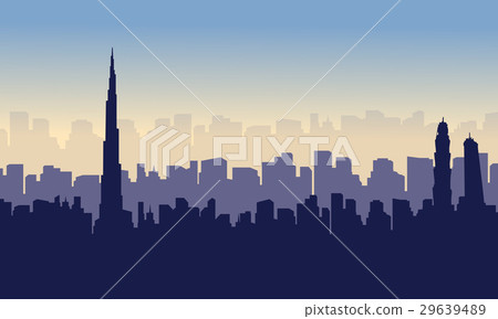 Collection of Dubai beauty scenery silhouettes Collection of Dubai beauty scenery silhouettes 29639489