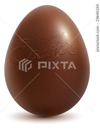 Happy easter. Brown chocolate egg on white Happy easter. Brown chocolate egg on white 29640164