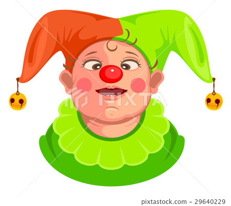 Funny baby clown head 29640229