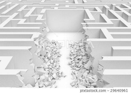 3d rendering of a white square maze with a direct 3d rendering of a white square maze with a direct 29640961
