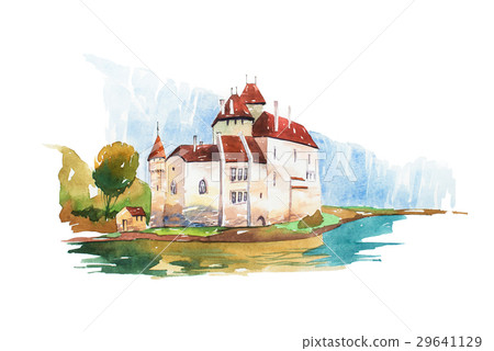 Chillon Castle at Geneva lake famous landmarks 29641129