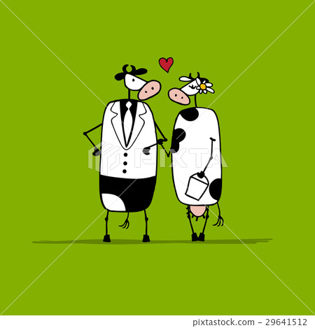 Bull and cow, sketch for your design 29641512