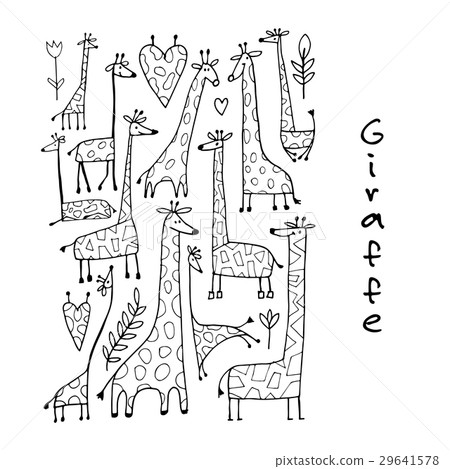 Giraffes collection, sketch for your design 29641578