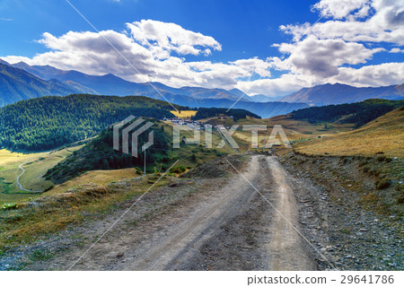 Road to Shenako village in Tusheti region. Georgia Road to Shenako village in Tusheti region. Georgia 29641786