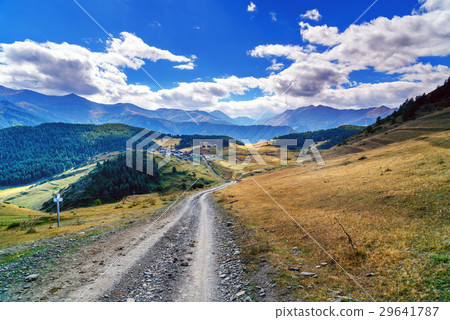 Road to Shenako village in Tusheti region. Georgia 29641787