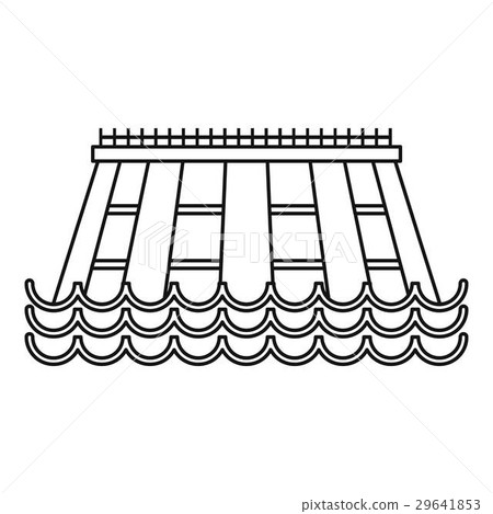 Hydroelectric icon, outline style 29641853