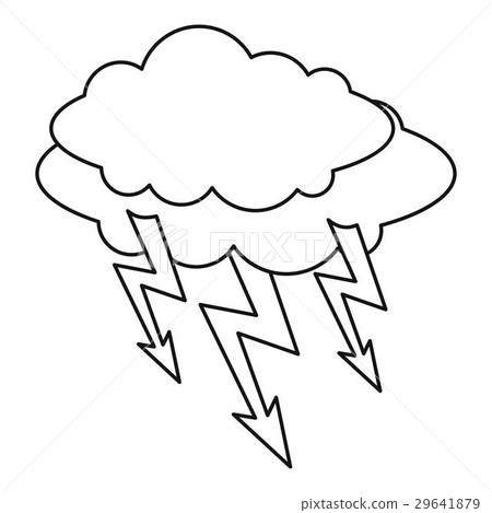 Cloud lightning icon, outline style Cloud lightning icon, outline style 29641879