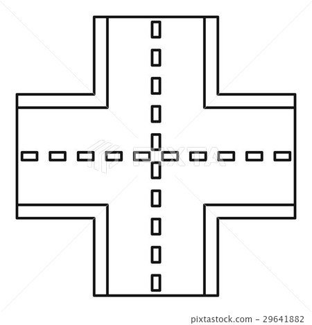 Crossroad icon, outline style Crossroad icon, outline style 29641882
