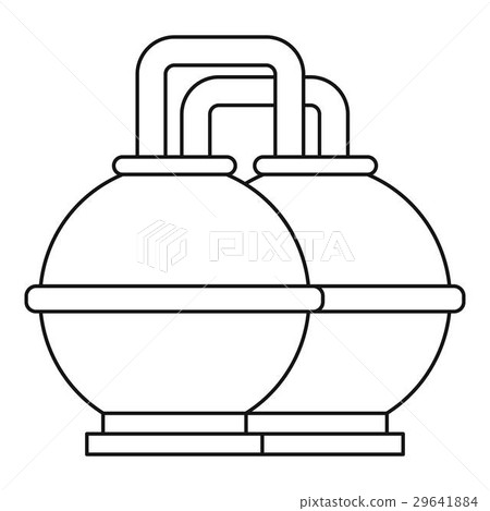 Round oil tanks icon, outline style 29641884