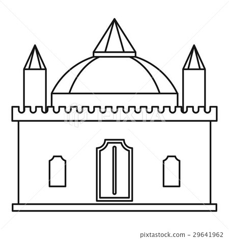 Medieval palace icon, outline style 29641962