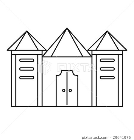 Residential mansion with towers icon 29641976