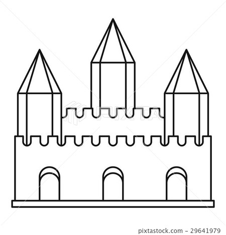 Ancient fort with towers icon, outline style 29641979