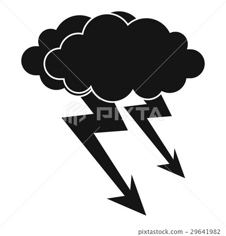 Lightning cloud icon, simple style Lightning cloud icon, simple style 29641982