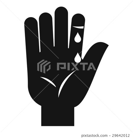 Finger with blood dripping icon, simple style Finger with blood dripping icon, simple style 29642012