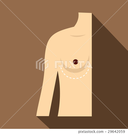Woman breast marked with lines icon, flat style Woman breast marked with lines icon, flat style 29642059