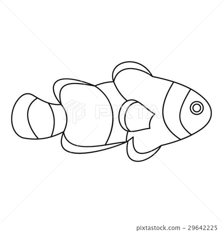 Fish clown icon, outline style 29642225
