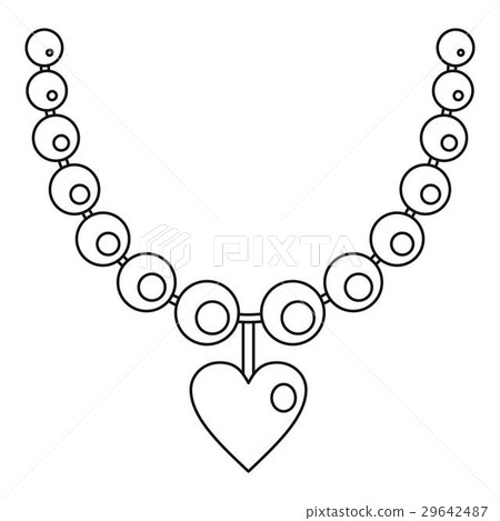 Necklace icon, outline style - Stock Illustration [29642487] - PIXTA