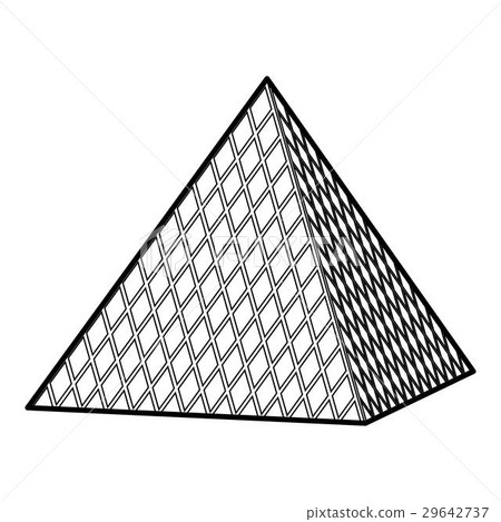 Louvre pyramid icon, outline style 29642737