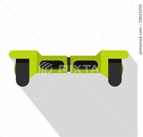 Green hoverboard icon, flat style 29643058