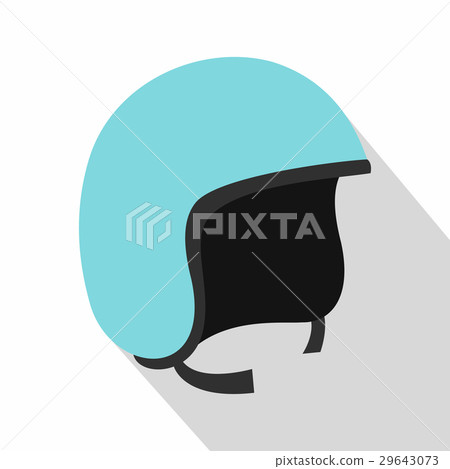 Blue safety helmet icon, flat style 29643073