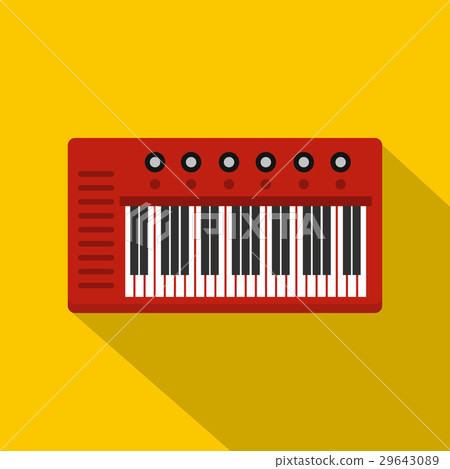 Red synthesizer icon, flat style Red synthesizer icon, flat style 29643089