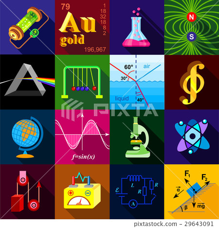 Science research icons set, flat style Science research icons set, flat style 29643091