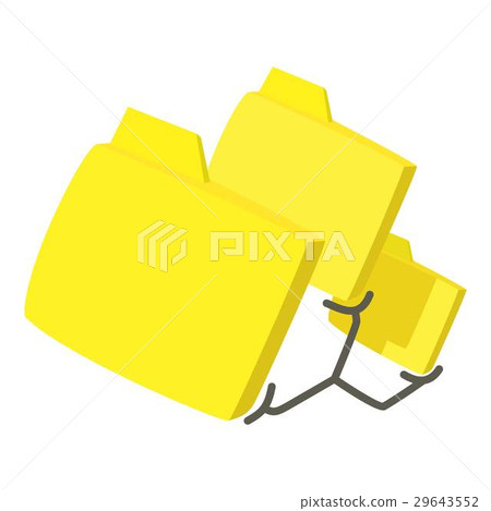 Folded database icon, cartoon style 29643552