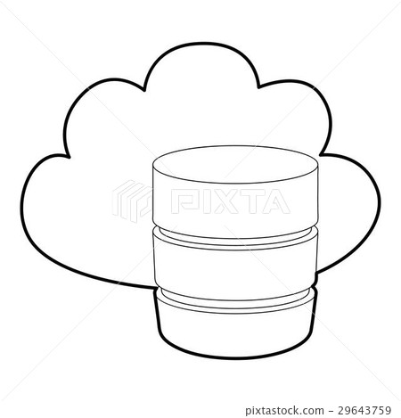 Big cloud database icon, outline style 29643759
