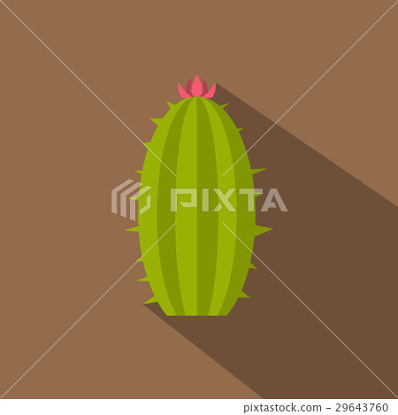 Mammillaria bocasana in bloom icon, flat style 29643760